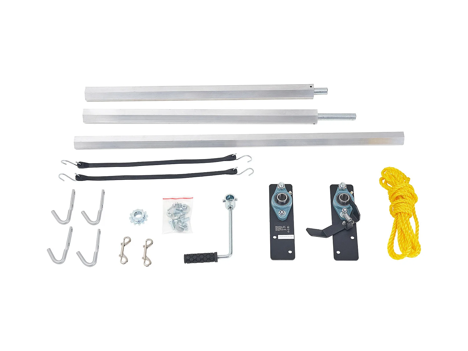 Kit de Rouleau de Bâche SucceBuy à Traction Manuelle pour Remorque de Camion à Benne Basculante, 163cm à 264cm de Large