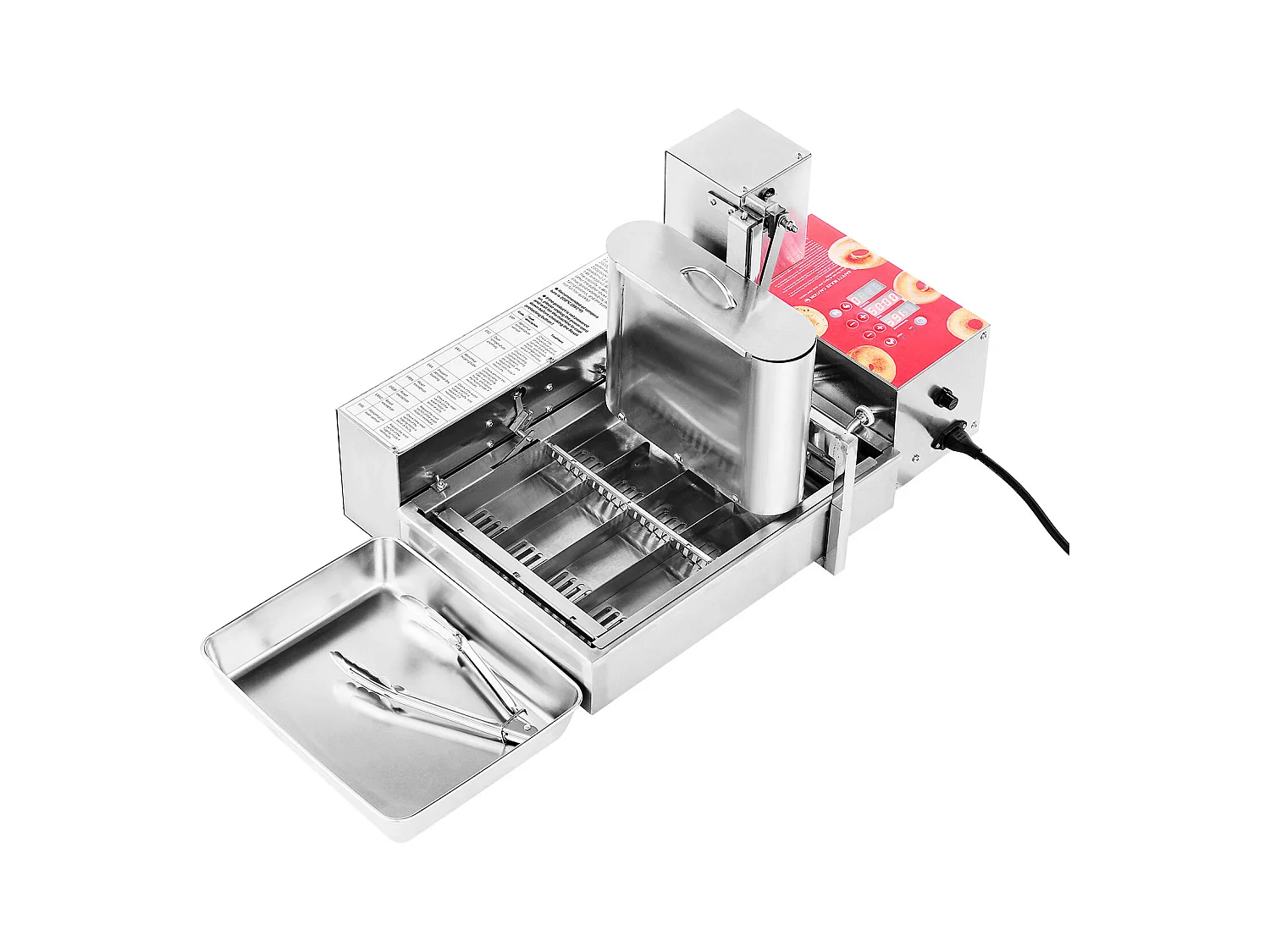 Máquina Automática Comercial para Donuts SucceBuy Aparelho Elétrico para Donuts com 4 Fileiras, Alta Potência, 240 Unidades/Hora, Funil de 3 L