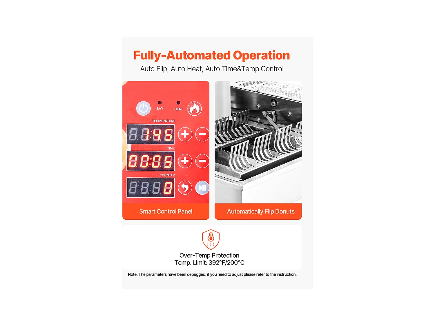 Máquina Automática Comercial para Donuts SucceBuy Aparelho Elétrico para Donuts com 4 Fileiras, Alta Potência, 240 Unidades/Hora, Funil de 3 L