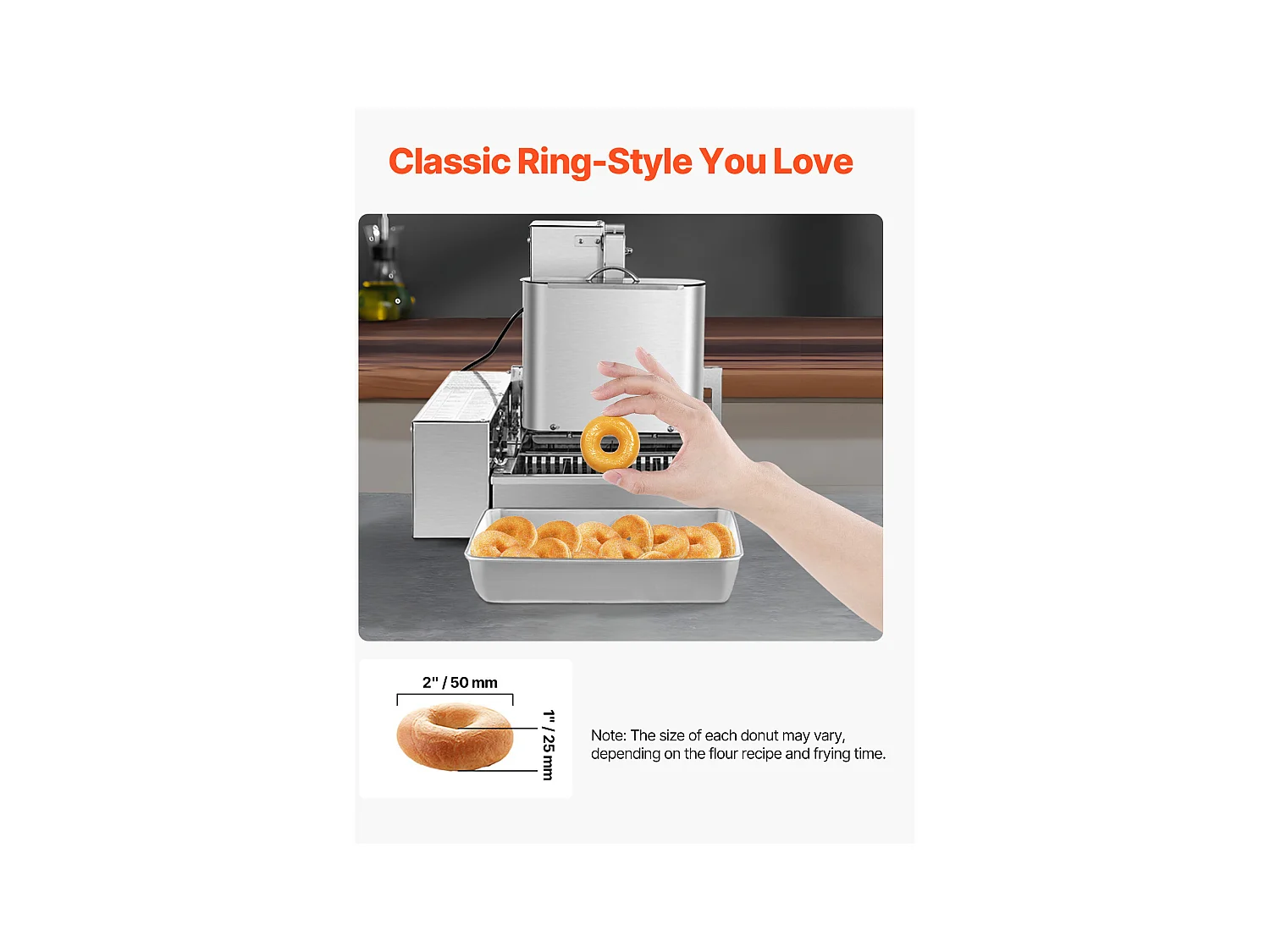 Máquina Automática Comercial para Donuts SucceBuy Aparelho Elétrico para Donuts com 4 Fileiras, Alta Potência, 240 Unidades/Hora, Funil de 3 L