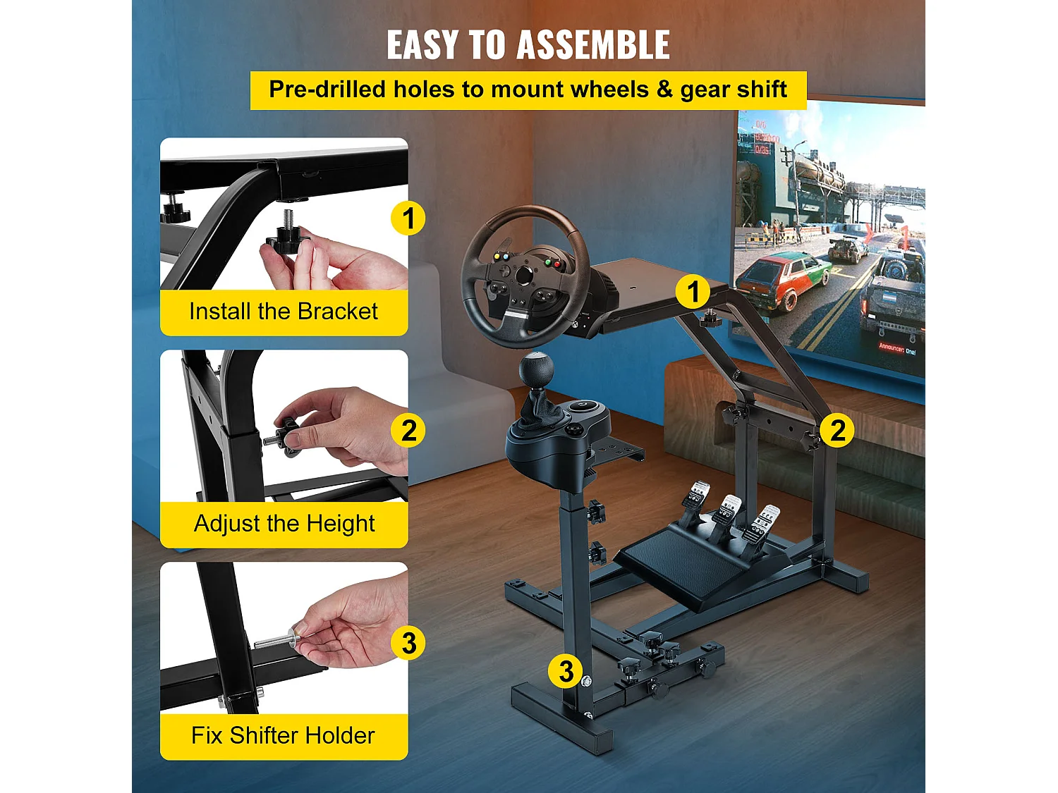 Stuursteun voor Rennen SucceBuy, Voor Logitech G29/G27/G25, Thrustmaster en Fanatec