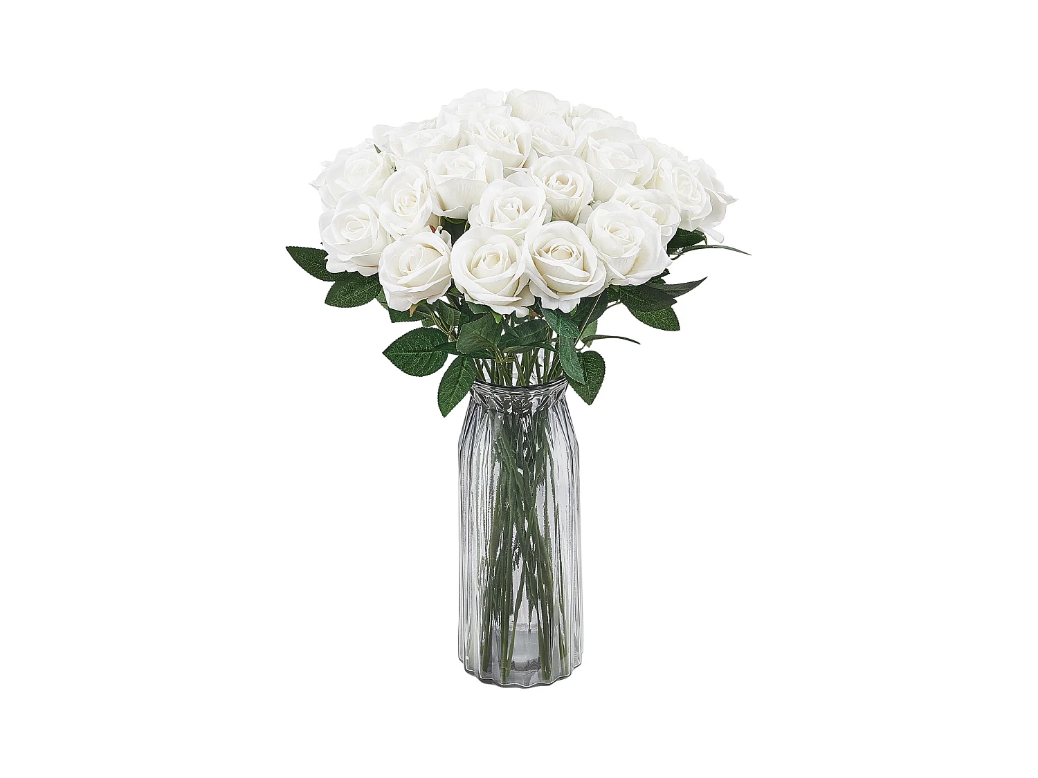 Rose Artificielle SucceBuy Fleurs Artificielles 508 mm, Bouquets de Fausses Fleurs Aspect Réaliste avec Tête de Rose 70 mm, Lot de 60, Blanc