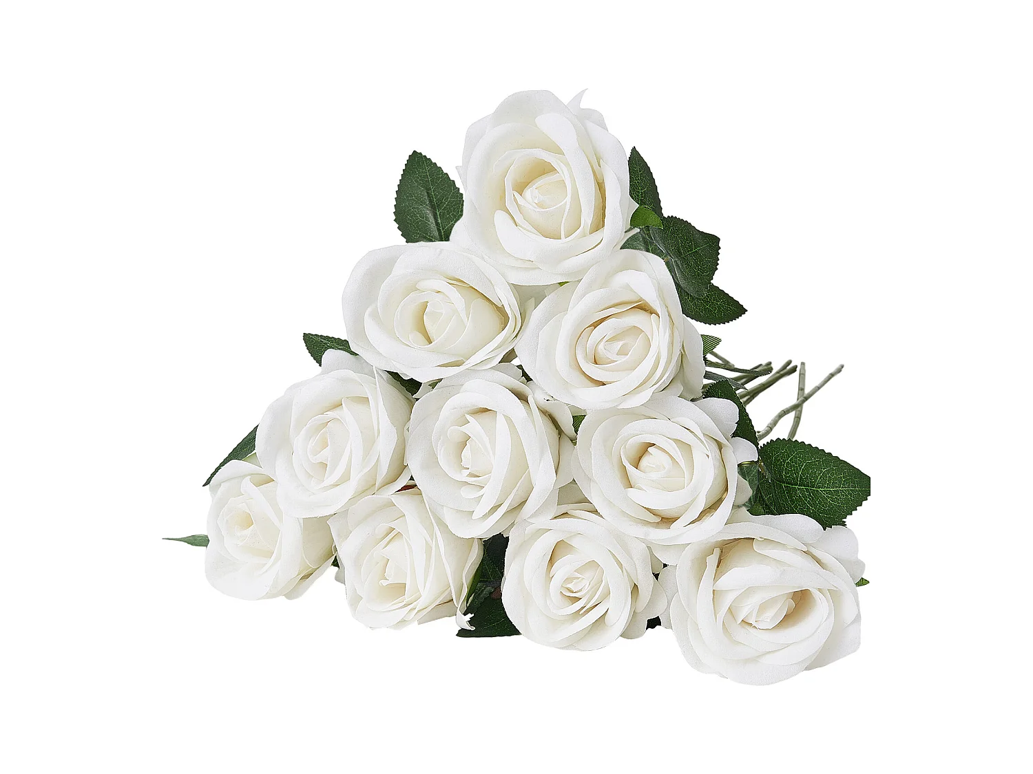 Künstliche Rosen SucceBuy Künstliche Blumen 508 mm, Kunstblumensträuße Realistisches Aussehen mit 70 mm Rosenkopf, 60er-Set, für Feste, Hochzeiten, Weiß