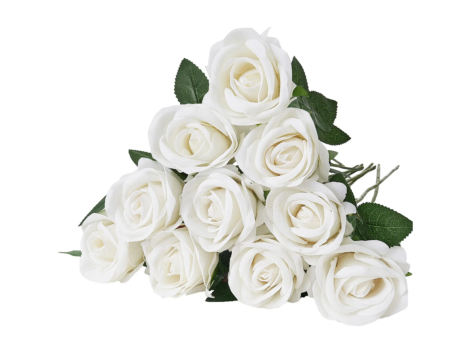 Rose Artificielle SucceBuy Fleurs Artificielles 508 mm, Bouquets de Fausses Fleurs Aspect Réaliste avec Tête de Rose 70 mm, Lot de 60, Blanc