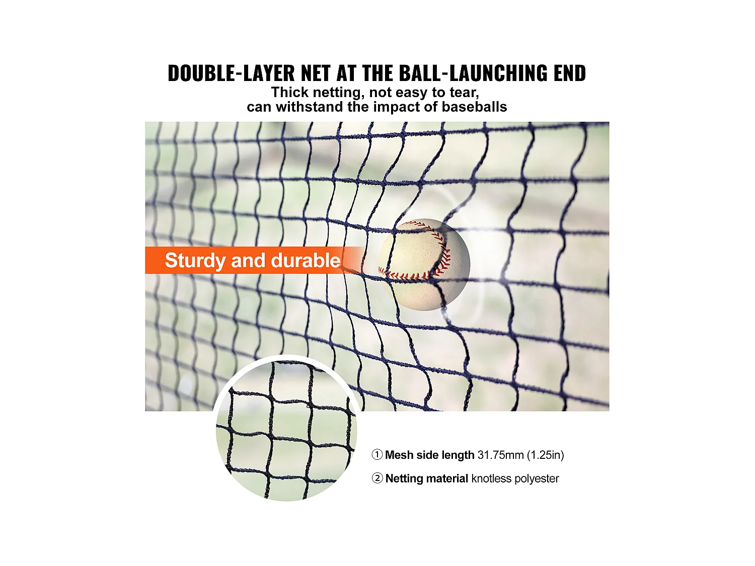 Filet et Cadre de Cage de Frappe de Baseball et de Softball SucceBuy, 12,2 m, pour Environnements Intérieurs et Extérieurs