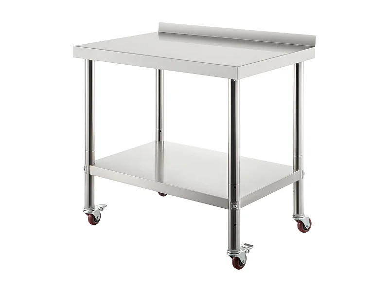 Table de Préparation SucceBuy en Acier Inoxydable, 76,2x61 cm avec Roulettes Cuisine