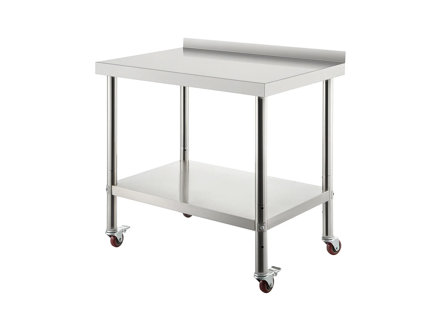 Table de Préparation SucceBuy en Acier Inoxydable, 76,2x61 cm avec Roulettes Cuisine