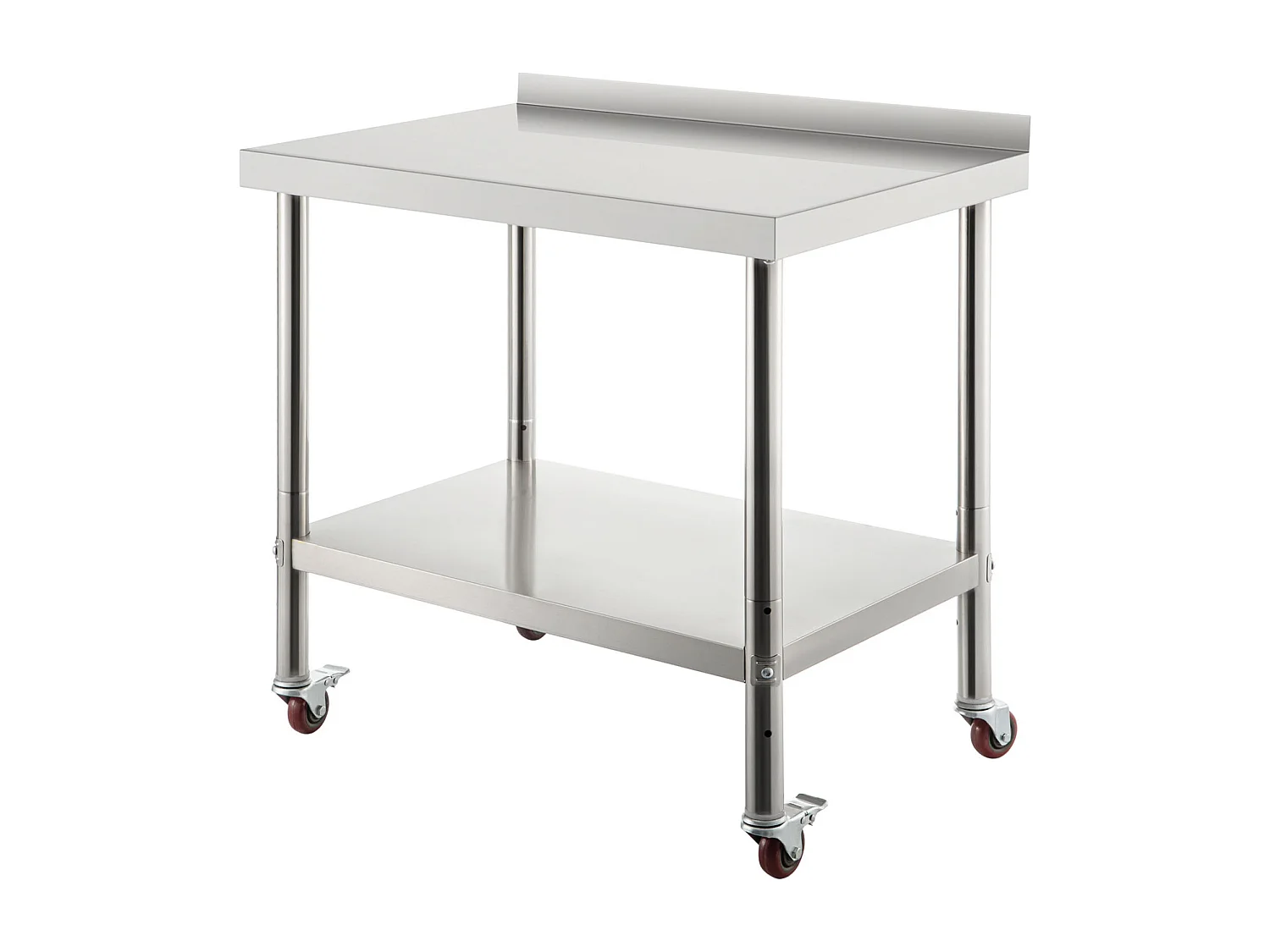 Table de Préparation SucceBuy en Acier Inoxydable, 76,2x61 cm avec Roulettes Cuisine