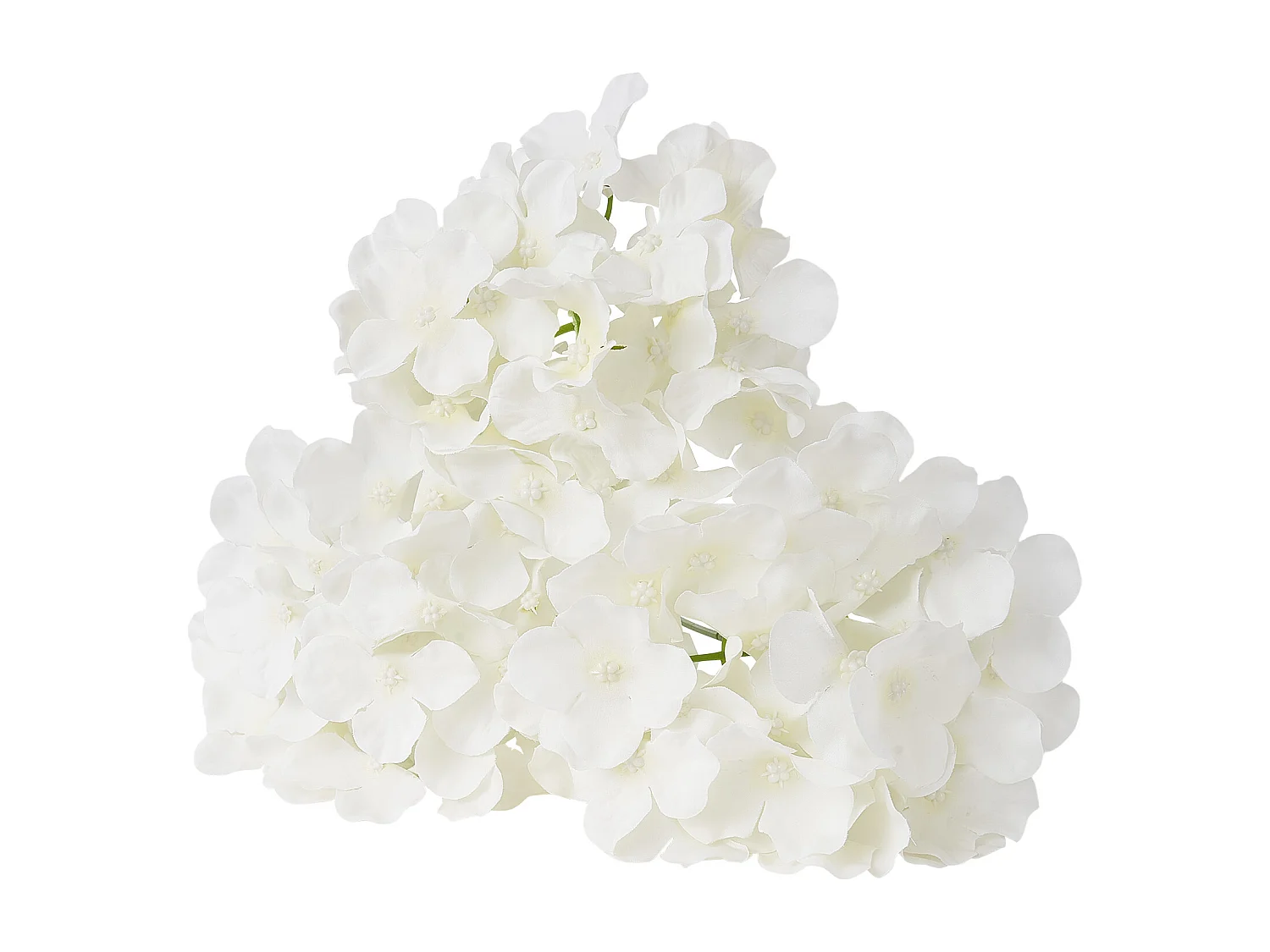 Hortensia Artificielle SucceBuy Fleurs Artificielles 250 mm, Bouquets de Fausses Fleurs Aspect Réaliste avec Tête 152,4 mm, Lot de 65, Blanc