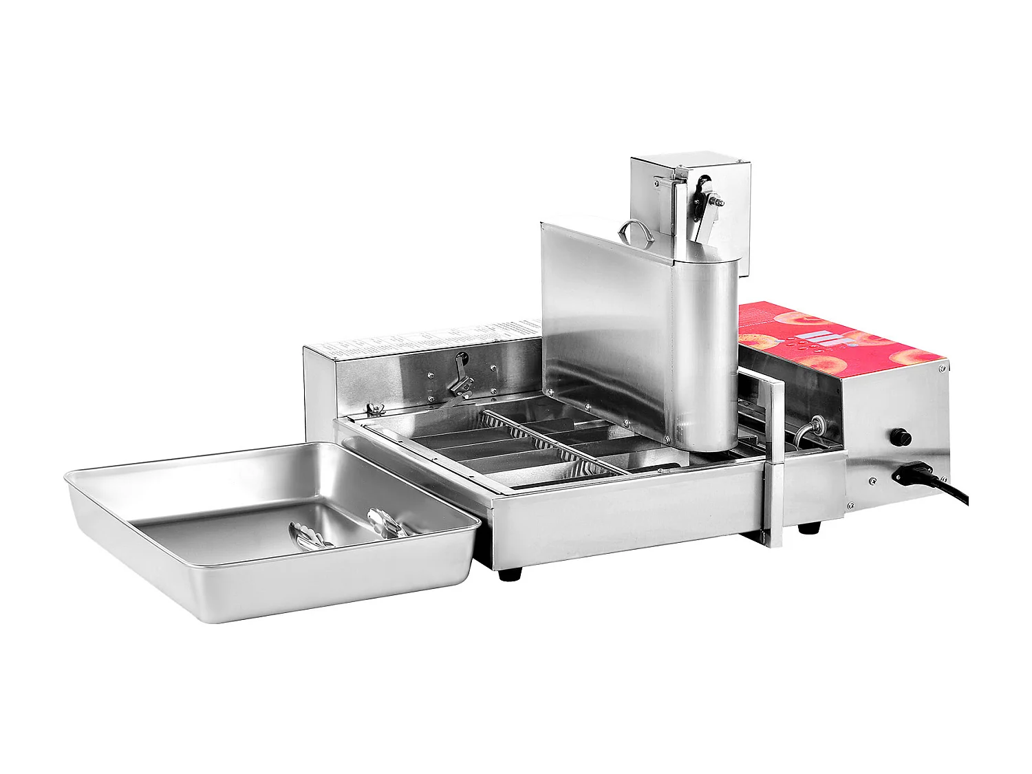 Máquina Automática Comercial para Donuts SucceBuy Aparelho Elétrico para Donuts com 6 Fileiras, Alta Potência, 360 Unidades/Hora, Funil de 4,5 L