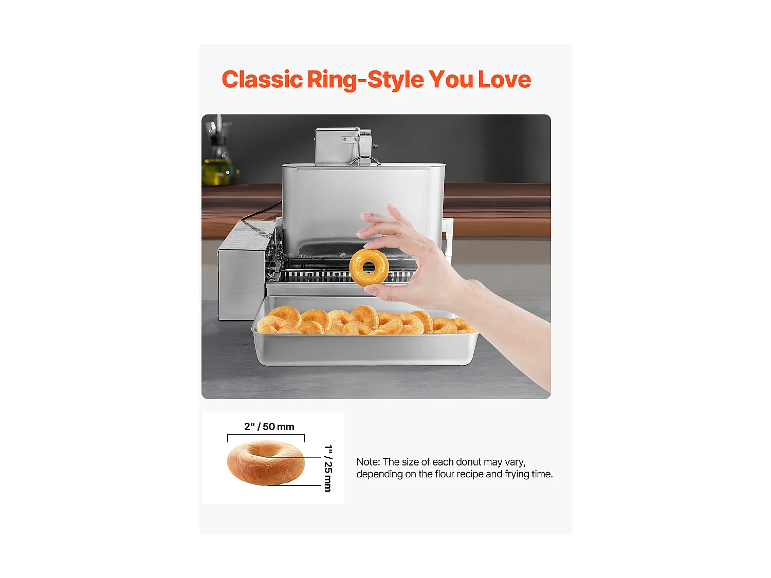 Automatyczna Maszyna do Pączków SucceBuy Elektryczna Maszyna do Pączków z 6 Rzędami, Duża Moc, 360 Sztuk/Godzinę, Zbiornik o Pojemności 4,5 l