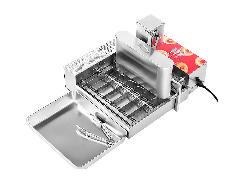 Macchina Automatica per Ciambelle Commerciale SucceBuy Macchina Elettrica per Ciambelle a 6 File, Alta Potenza, 360 Pezzi/Ora, Tramoggia da 4,5 L