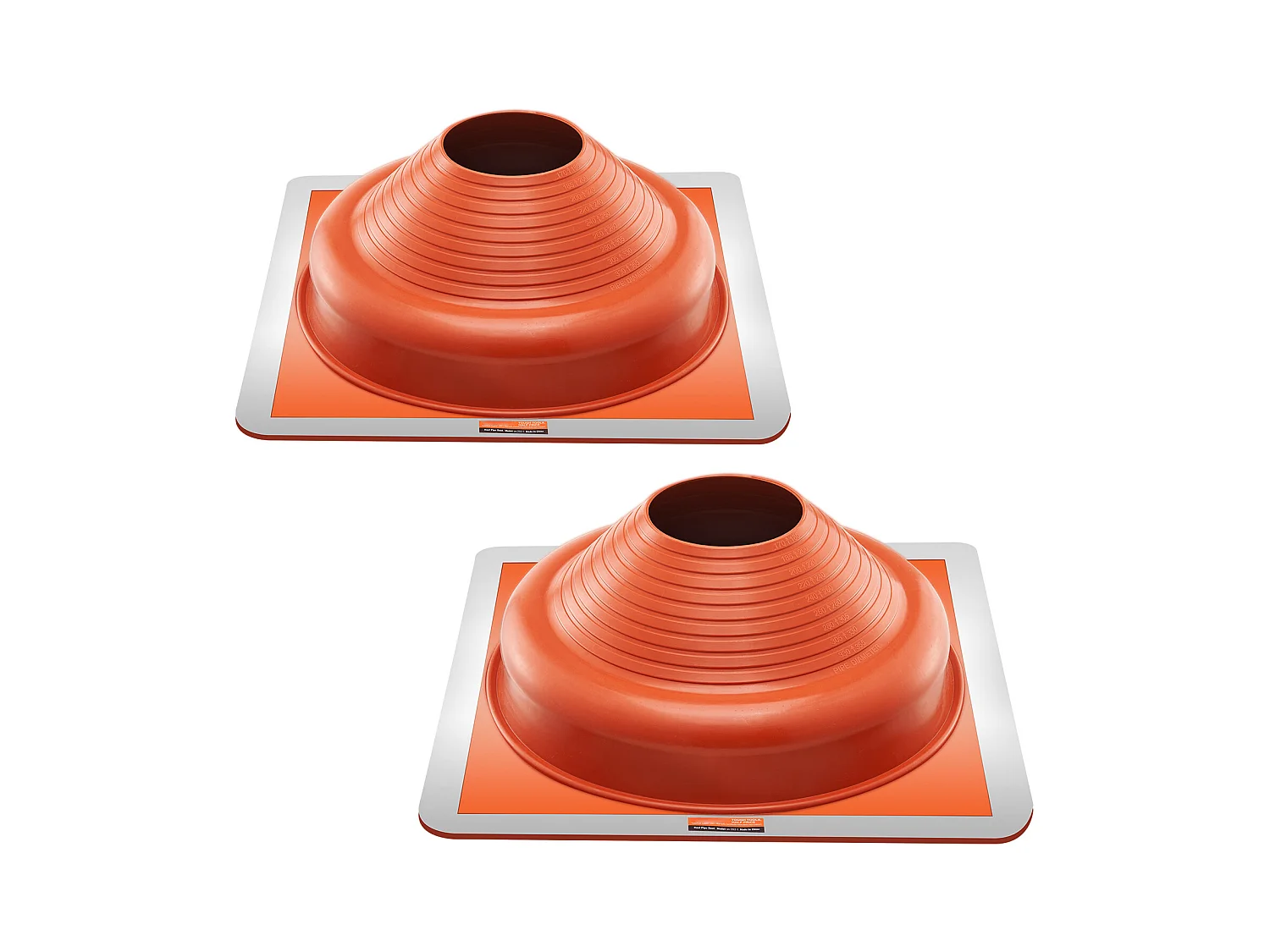 Dakafdekkingen SucceBuy Set van 2 van Metaal voor Pijpen van 16cm tot 30cm, Flexibele Siliconen Dakpijpafdekking, voor Schoorstenen, Ventilatieopeningen