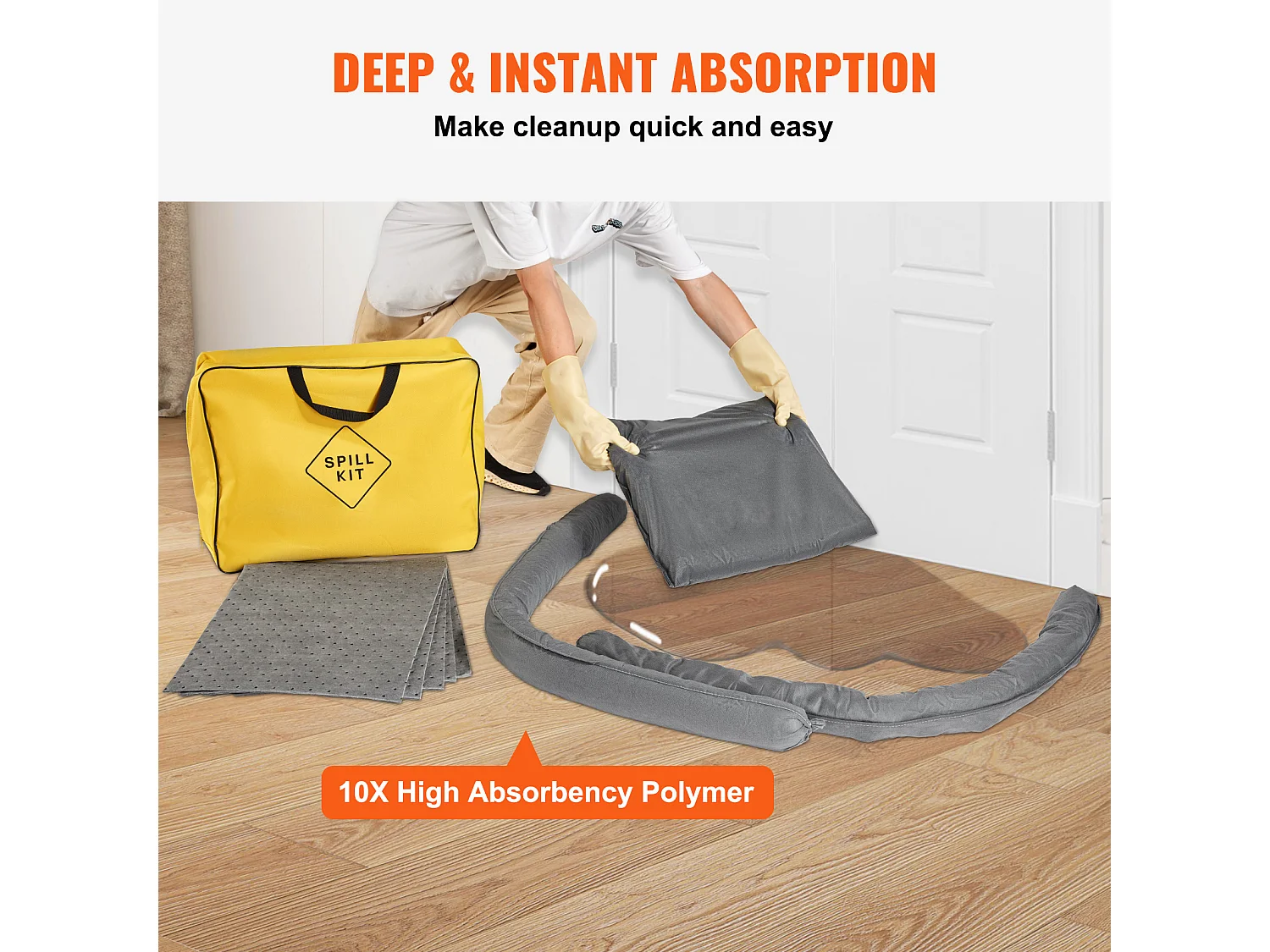 Kit Anti-Déversement Universel SucceBuy, Tampons Absorbants, Chaussettes, Oreillers, Fournitures de Contrôle des Déversements