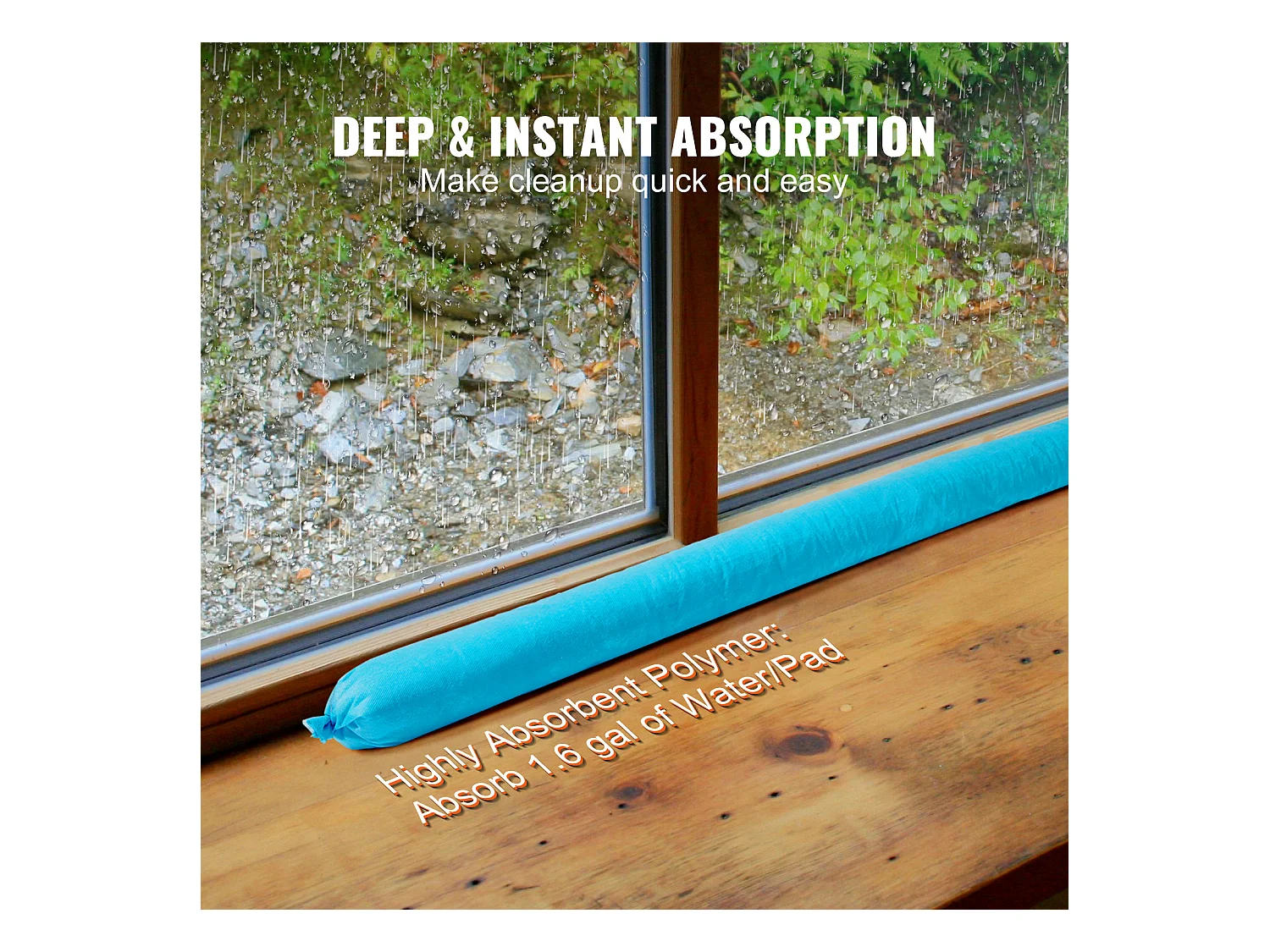 Tampons Absorbants Anti-Déversement, SucceBuy Chaussette Absorbante Universelle, 75,7 L, 7,6 × 120 cm, Absorbant l'Eau, 12 Pièces