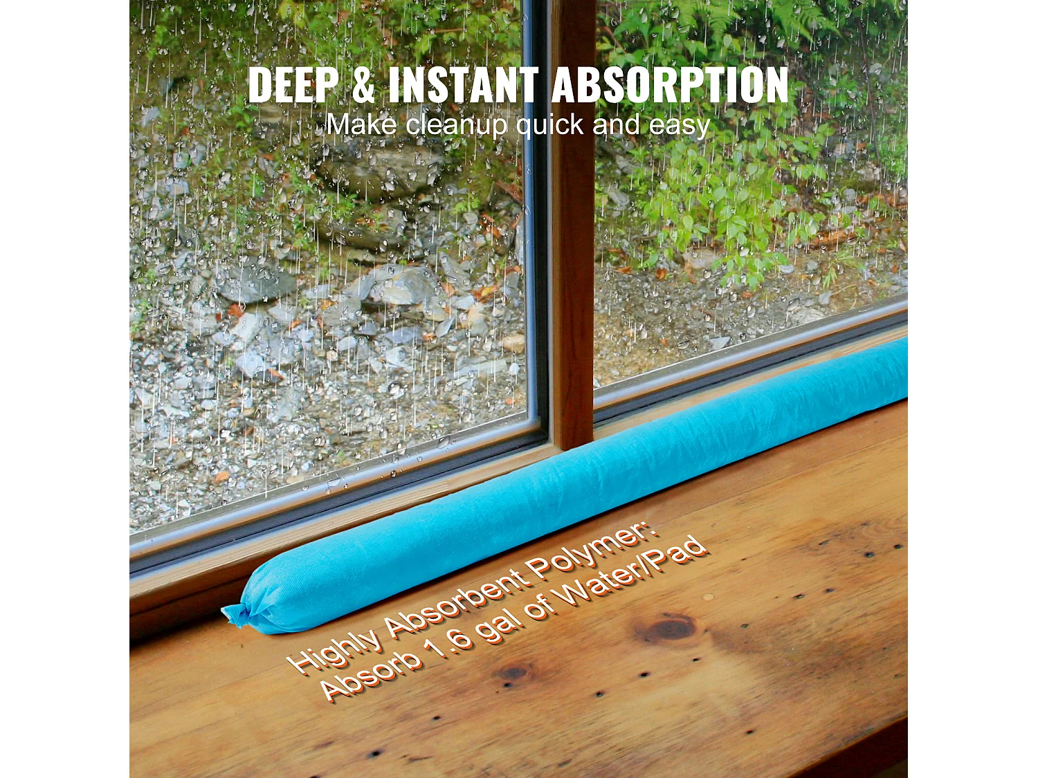 Tampons Absorbants Anti-Déversement, SucceBuy Chaussette Absorbante Universelle, 75,7 L, 7,6 × 120 cm, Absorbant l'Eau, 12 Pièces