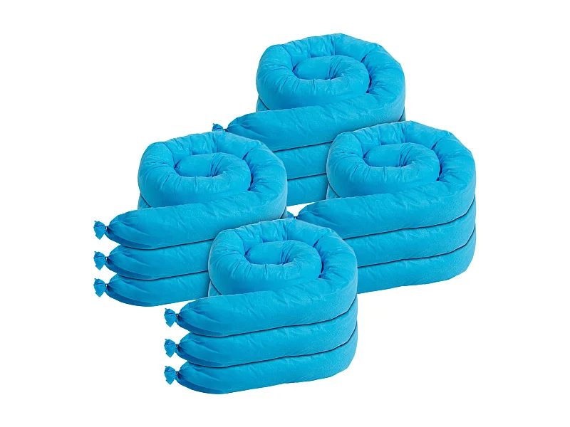 Tampons Absorbants Anti-Déversement, SucceBuy Chaussette Absorbante Universelle, 75,7 L, 7,6 × 120 cm, Absorbant l'Eau, 12 Pièces