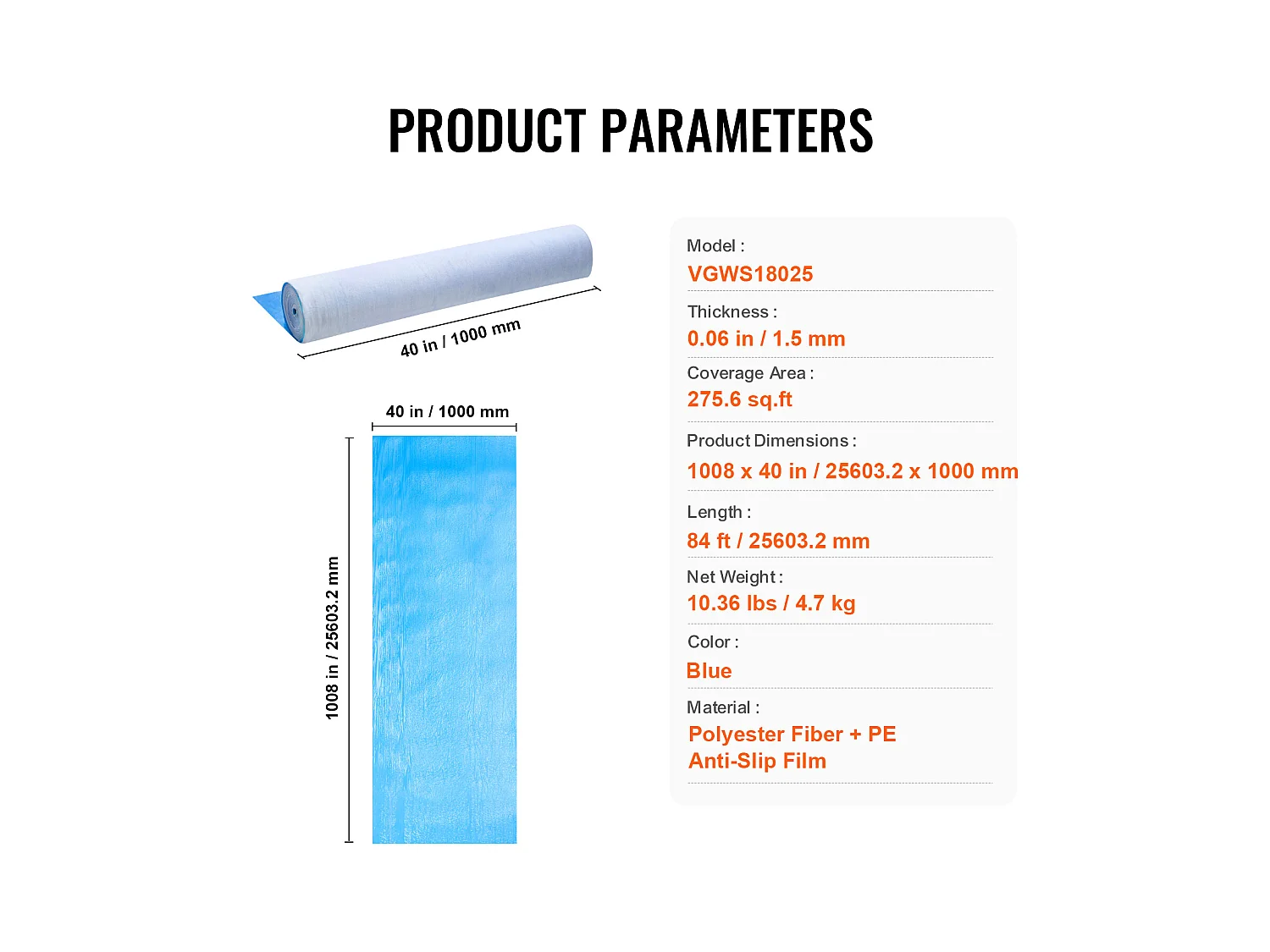 Film de Protection de Tapis SucceBuy, 101 x 2560 cm, Easy Cut Floor Shield, Compatible avec Toute une Gamme de Matériaux de Tapis