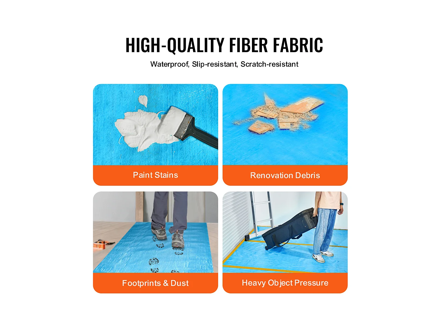 Film de Protection de Tapis SucceBuy, 101 x 2560 cm, Easy Cut Floor Shield, Compatible avec Toute une Gamme de Matériaux de Tapis