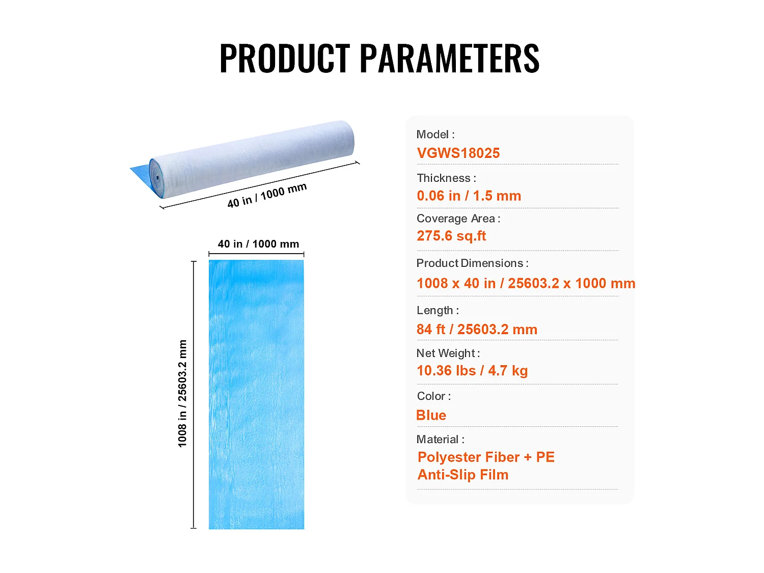 Film de Protection de Tapis SucceBuy, 101 x 2560 cm, Easy Cut Floor Shield, Compatible avec Toute une Gamme de Matériaux de Tapis