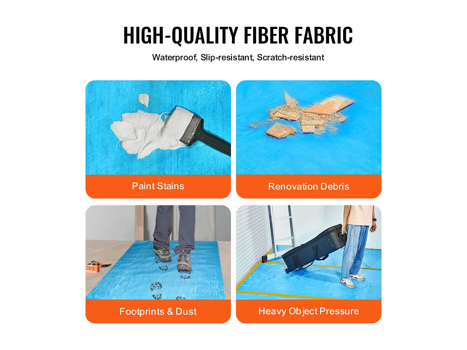 Film de Protection de Tapis SucceBuy, 101 x 2560 cm, Easy Cut Floor Shield, Compatible avec Toute une Gamme de Matériaux de Tapis