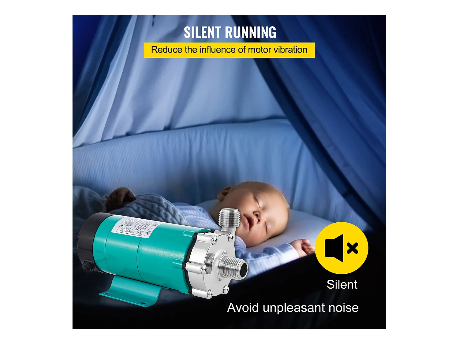 Pompe à Bière, SucceBuy Pompe à Bière Magnétique, 1,27 cm MPT, Tête en Acier Inoxydable de Qualité Alimentaire