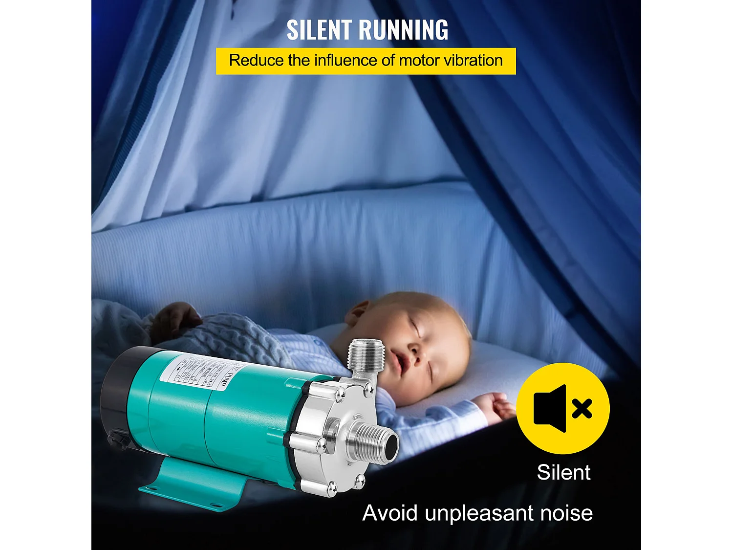 Pompe à Bière, SucceBuy Pompe à Bière Magnétique, 1,27 cm MPT, Tête en Acier Inoxydable de Qualité Alimentaire