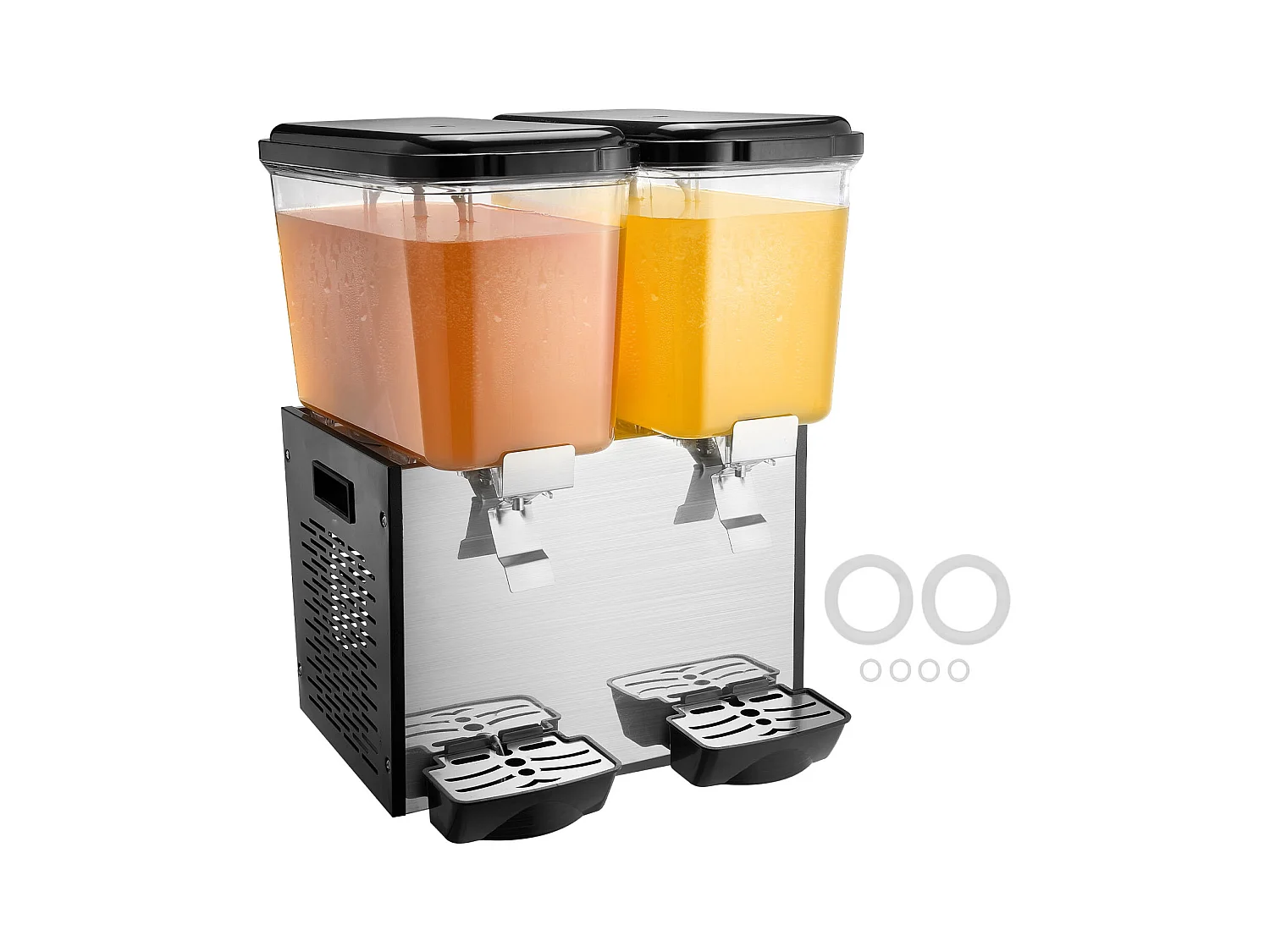 Distributeur de Boissons Commerciales SucceBuy 18L x 2 Réservoirs, 370W, Distributeur de Boissons Froides pour Fêtes