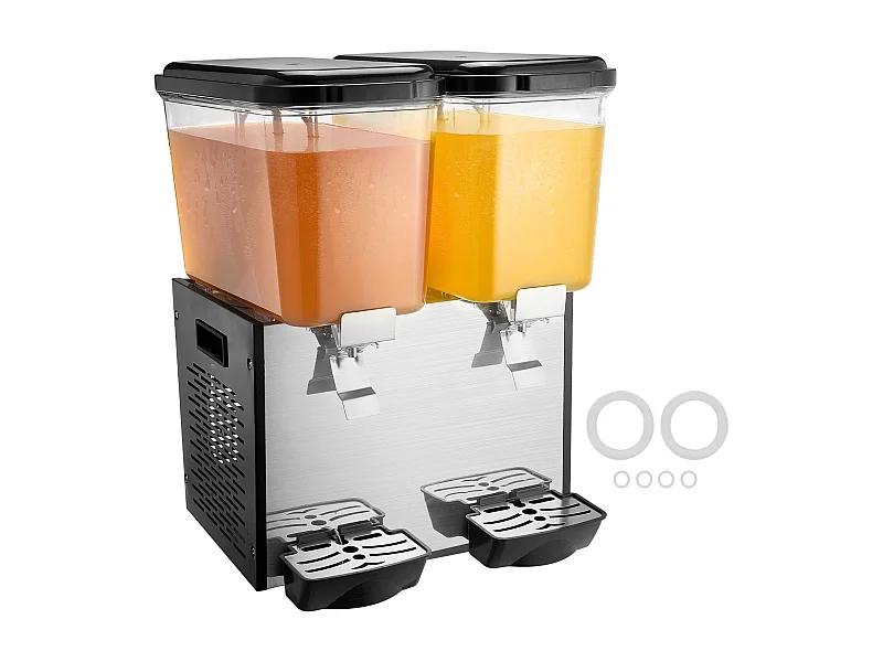 Commerciële Drankdispenser SucceBuy 18L x 2 Tanks, 370W, Koude Drankdispenser voor Feesten