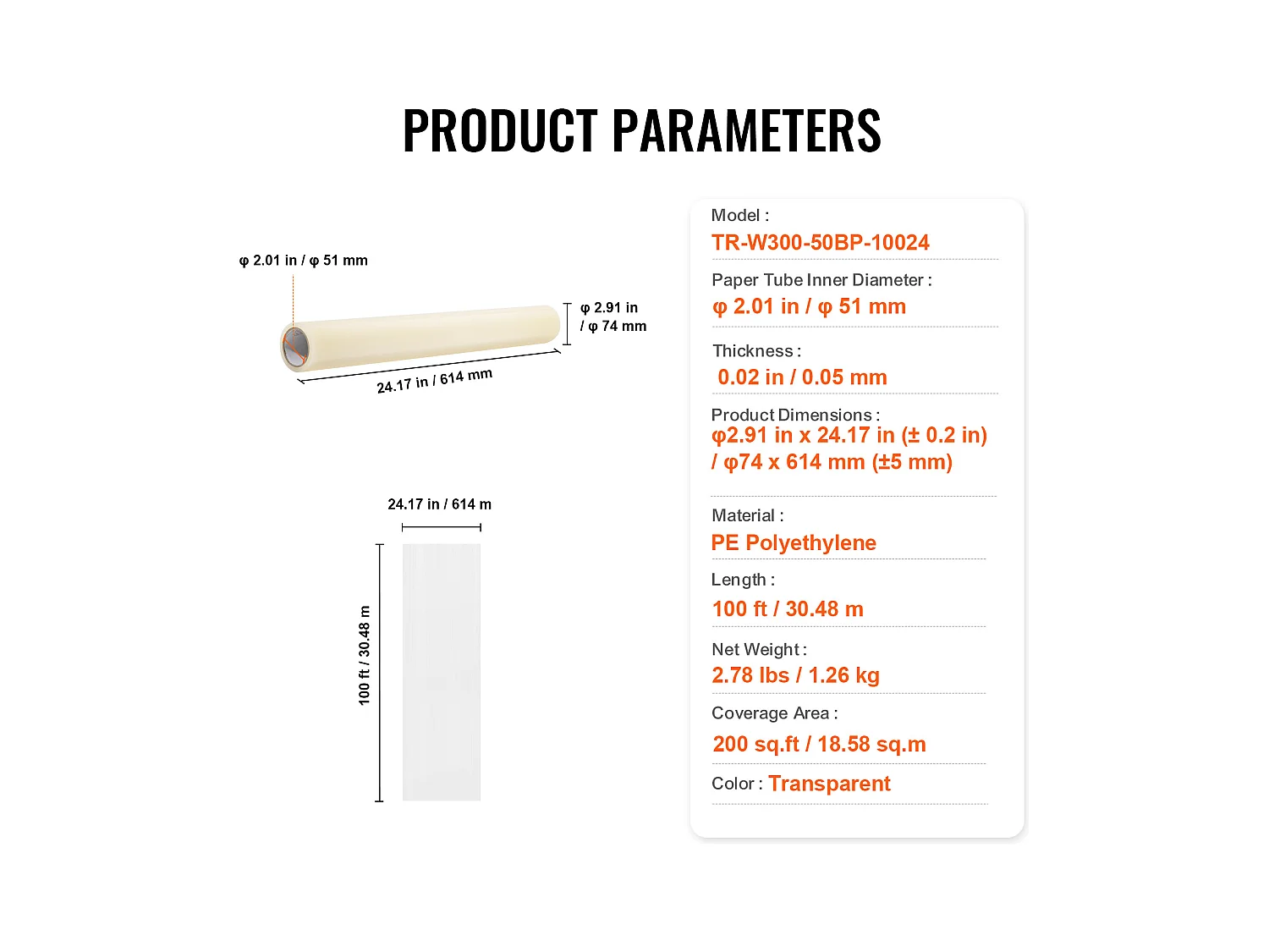 Film de Protection de Tapis SucceBuy, 61 x 3048 cm, Protecteur de Tapis PE Autocollant, Compatible avec Toute une Gamme de Matériaux de Tapis