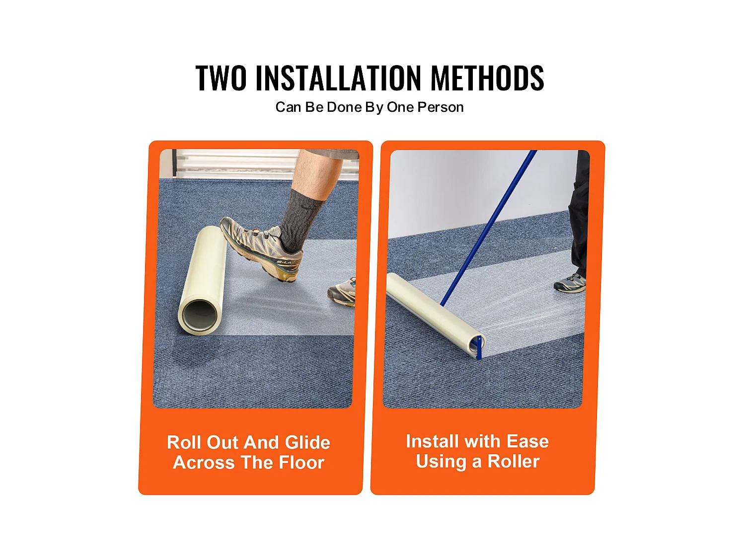 Film de Protection de Tapis SucceBuy, 61 x 3048 cm, Protecteur de Tapis PE Autocollant, Compatible avec Toute une Gamme de Matériaux de Tapis