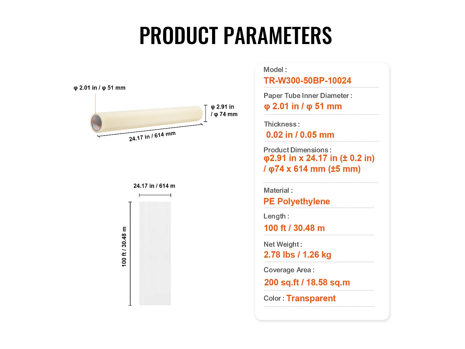 Film de Protection de Tapis SucceBuy, 61 x 3048 cm, Protecteur de Tapis PE Autocollant, Compatible avec Toute une Gamme de Matériaux de Tapis
