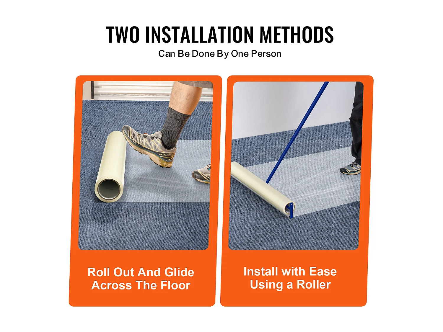 Film de Protection de Tapis SucceBuy, 61 x 3048 cm, Protecteur de Tapis PE Autocollant, Compatible avec Toute une Gamme de Matériaux de Tapis