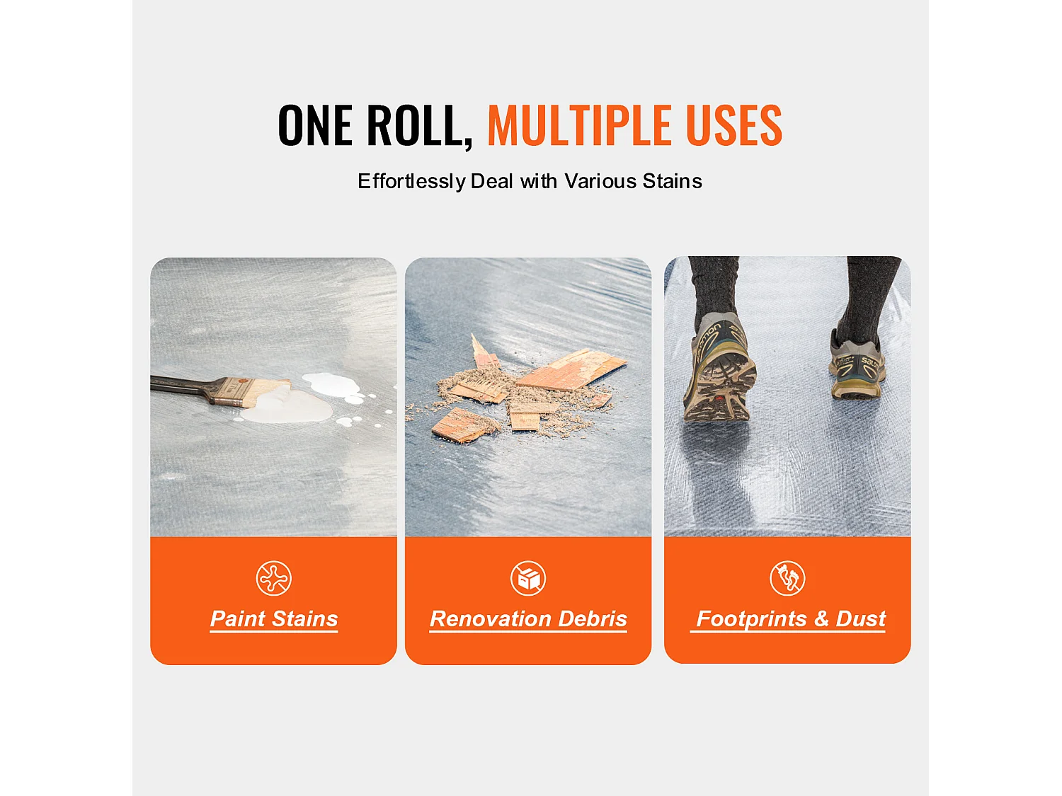 Film de Protection de Tapis SucceBuy, 61 x 3048 cm, Protecteur de Tapis PE Autocollant, Compatible avec Toute une Gamme de Matériaux de Tapis