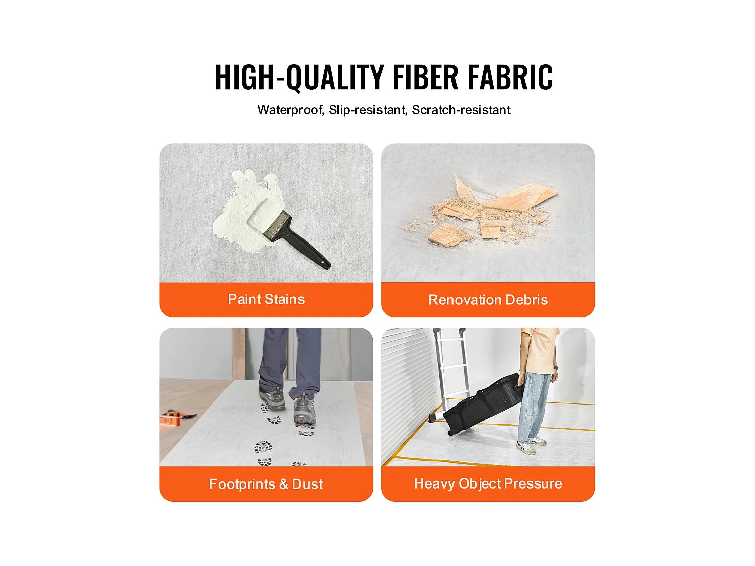 Film de Protection de Tapis SucceBuy, 99 x 3048 cm, Easy Cut Floor Shield, Compatible avec Toute une Gamme de Matériaux de Tapis