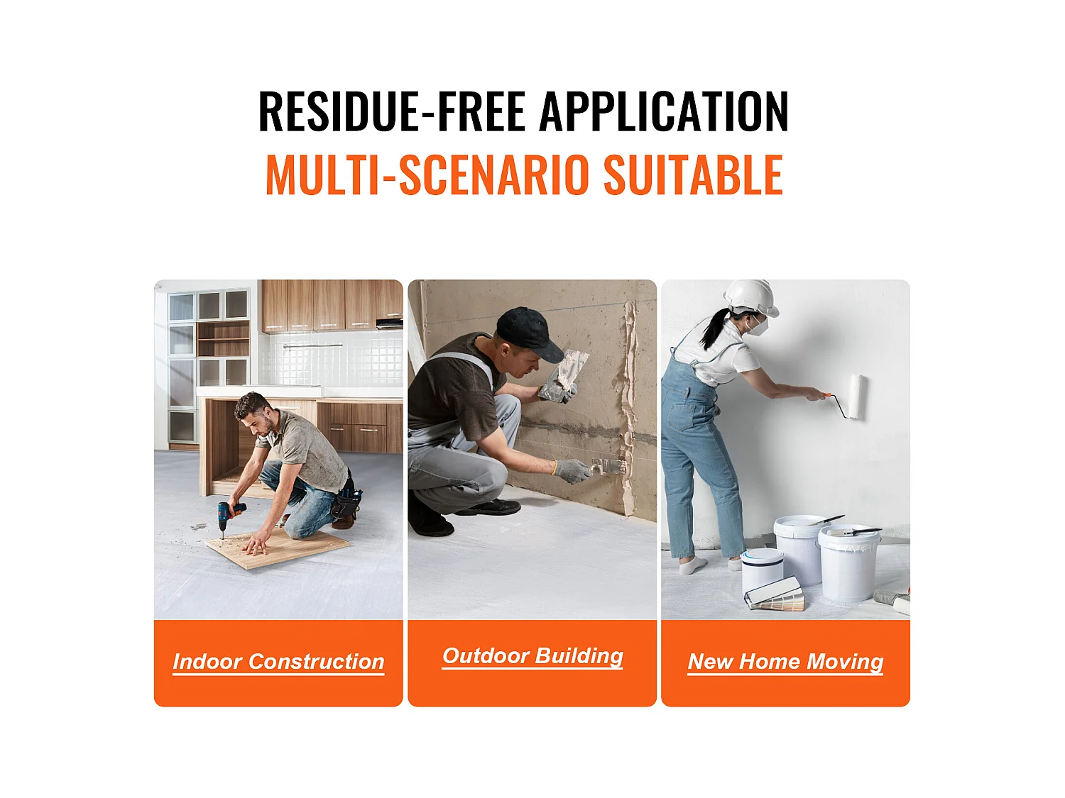 Film de Protection de Tapis SucceBuy, 99 x 3048 cm, Easy Cut Floor Shield, Compatible avec Toute une Gamme de Matériaux de Tapis