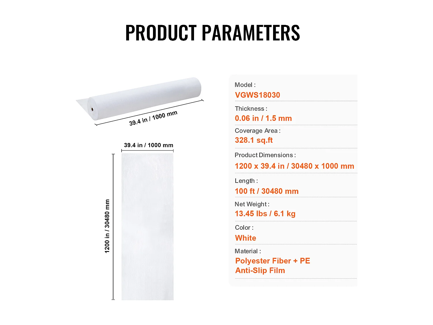 Film de Protection de Tapis SucceBuy, 99 x 3048 cm, Easy Cut Floor Shield, Compatible avec Toute une Gamme de Matériaux de Tapis