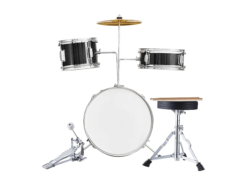 Set di Batteria per Bambini SucceBuy, 3 Pezzi, 355 mm, Kit di Batteria per Principianti con Trono Regolabile, Piatto, Due Bacchette