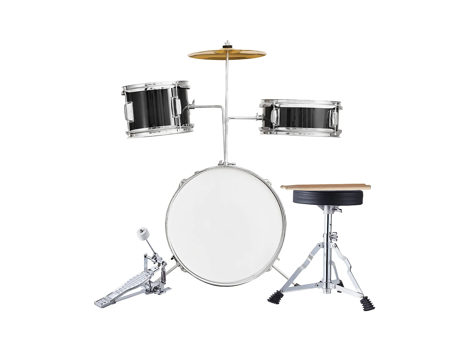 Ensemble de Batterie pour Enfants SucceBuy, 3 Pièces, 355 mm, Kit de Batterie pour Débutant avec Trône Réglable, Cymbale, Deux Baguettes