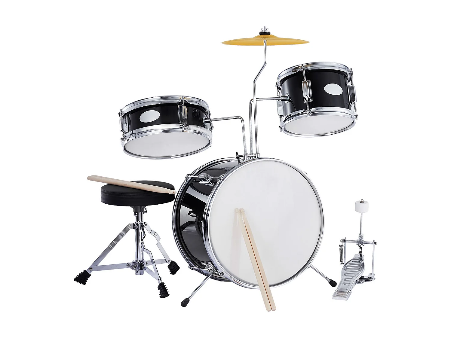 Ensemble de Batterie pour Enfants SucceBuy, 3 Pièces, 355 mm, Kit de Batterie pour Débutant avec Trône Réglable, Cymbale, Deux Baguettes