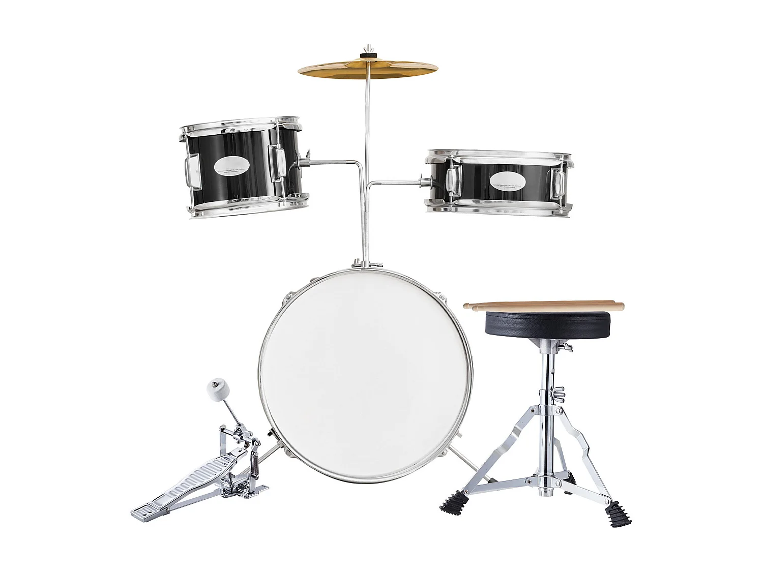 Ensemble de Batterie pour Enfants SucceBuy, 3 Pièces, 355 mm, Kit de Batterie pour Débutant avec Trône Réglable, Cymbale, Deux Baguettes