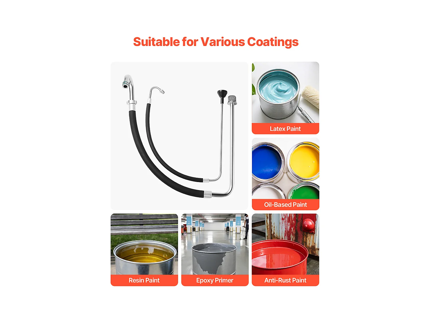 Ensembles de Tuyaux SucceBuy d'Aspiration et de Conduite de Reflux, Pulvérisateurs sans Air et Accessoire pour Machine de Peinture en Ligne