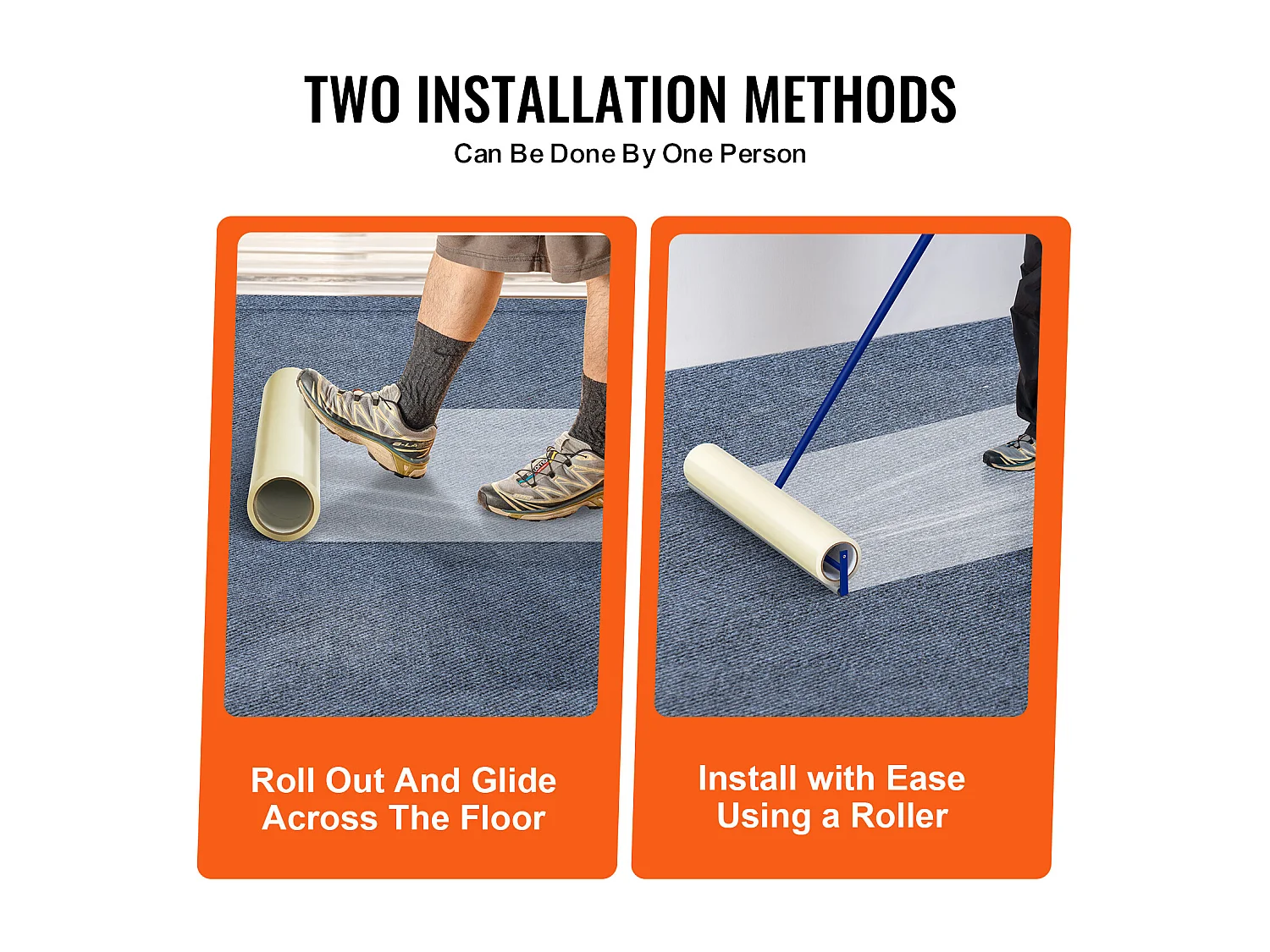 Film de Protection de Tapis SucceBuy, 61 x 1524 cm, Protecteur de Tapis PE Autocollant, Compatible avec Toute une Gamme de Matériaux de Tapis