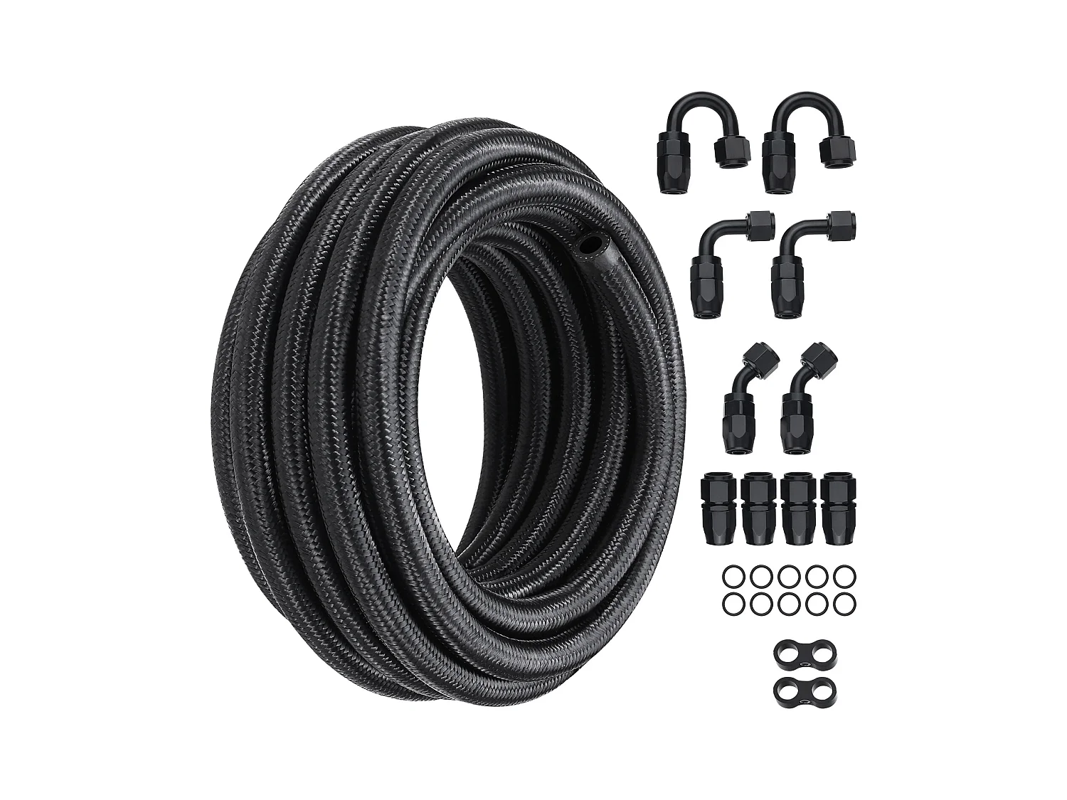 Kit de Conduite de Carburant SucceBuy 6AN 610cm en Acier Inoxydable Tressé en Nylon 12 Raccords de Tuyau