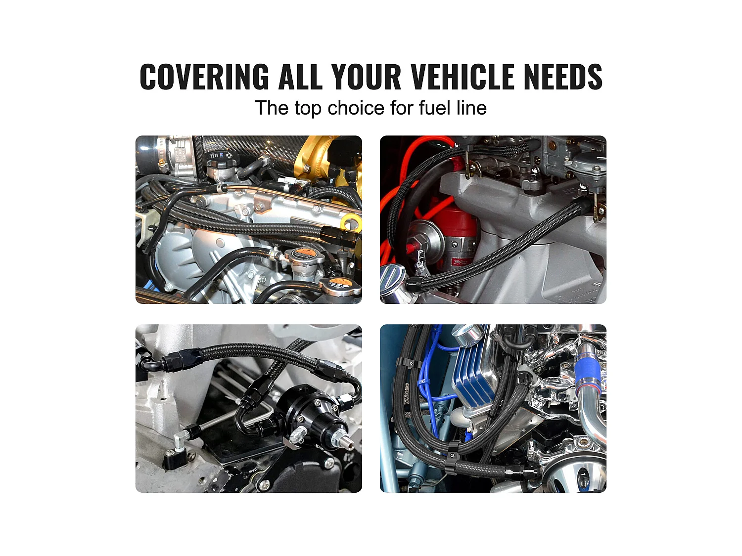 Kit de Conduite de Carburant SucceBuy 6AN 610cm en Acier Inoxydable Tressé en Nylon 12 Raccords de Tuyau