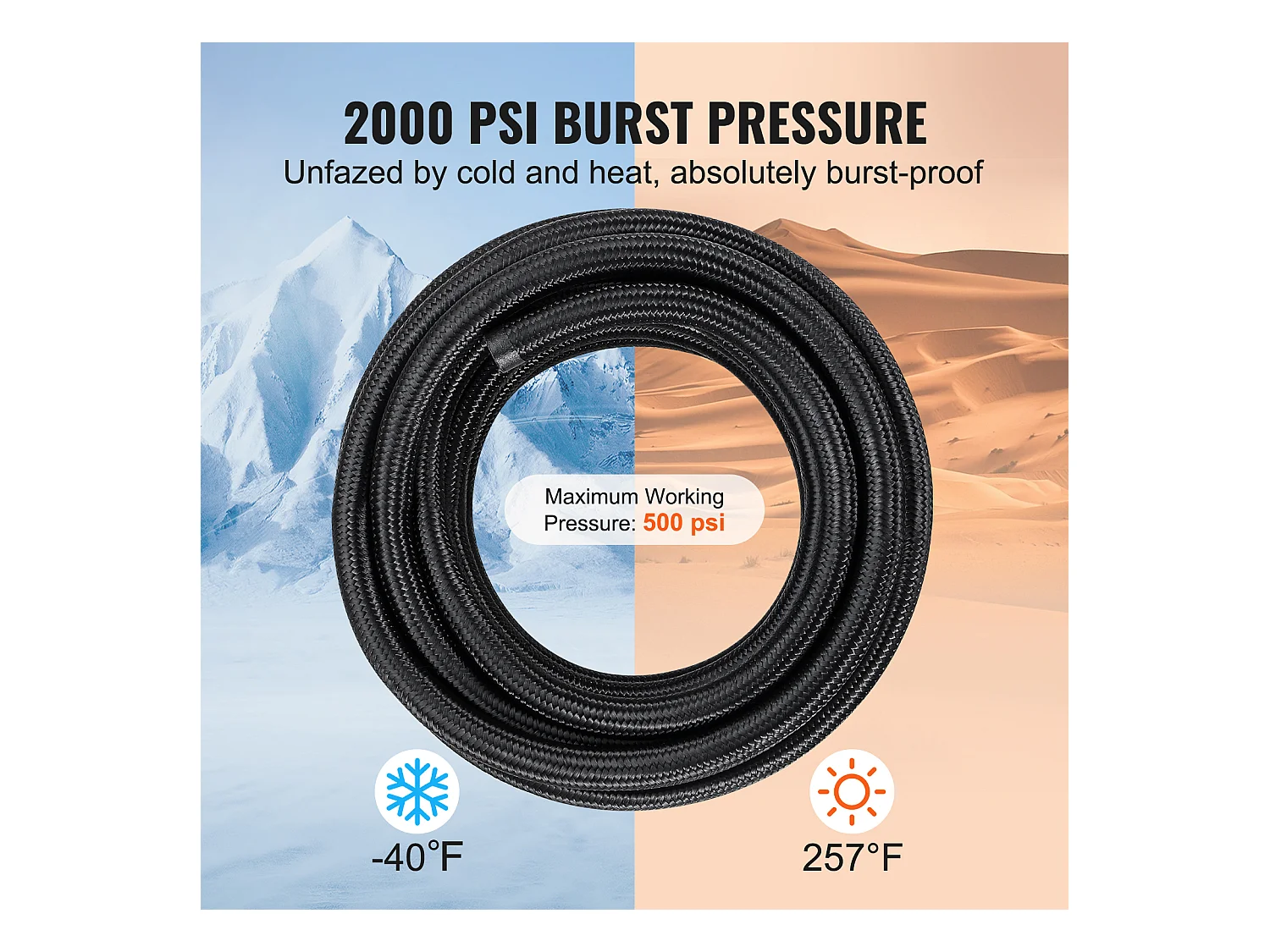 Kit de Conduite de Carburant SucceBuy 6AN 610cm en Acier Inoxydable Tressé en Nylon 12 Raccords de Tuyau