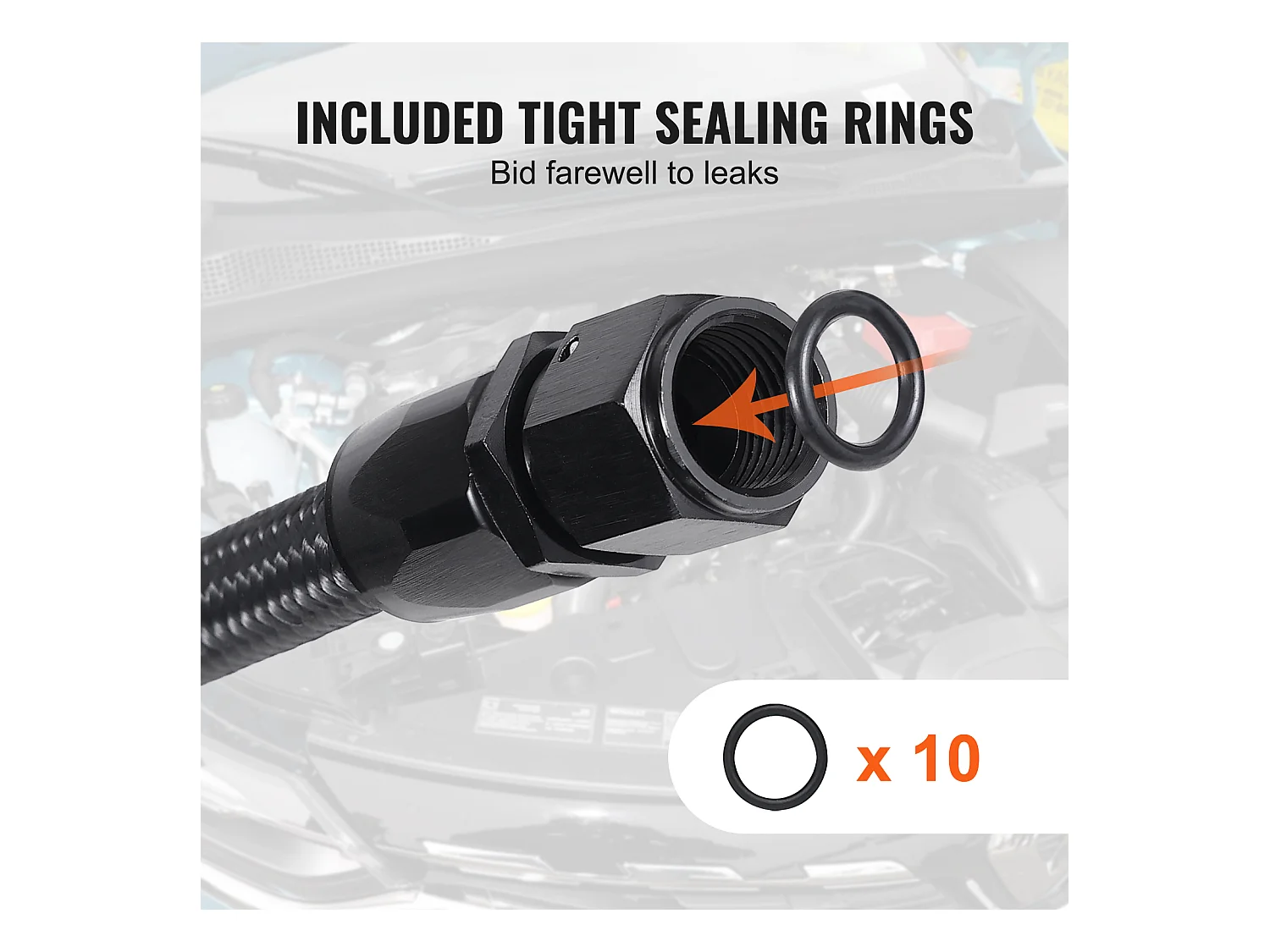 Kit de Conduite de Carburant SucceBuy 6AN 610cm en Acier Inoxydable Tressé en Nylon 12 Raccords de Tuyau