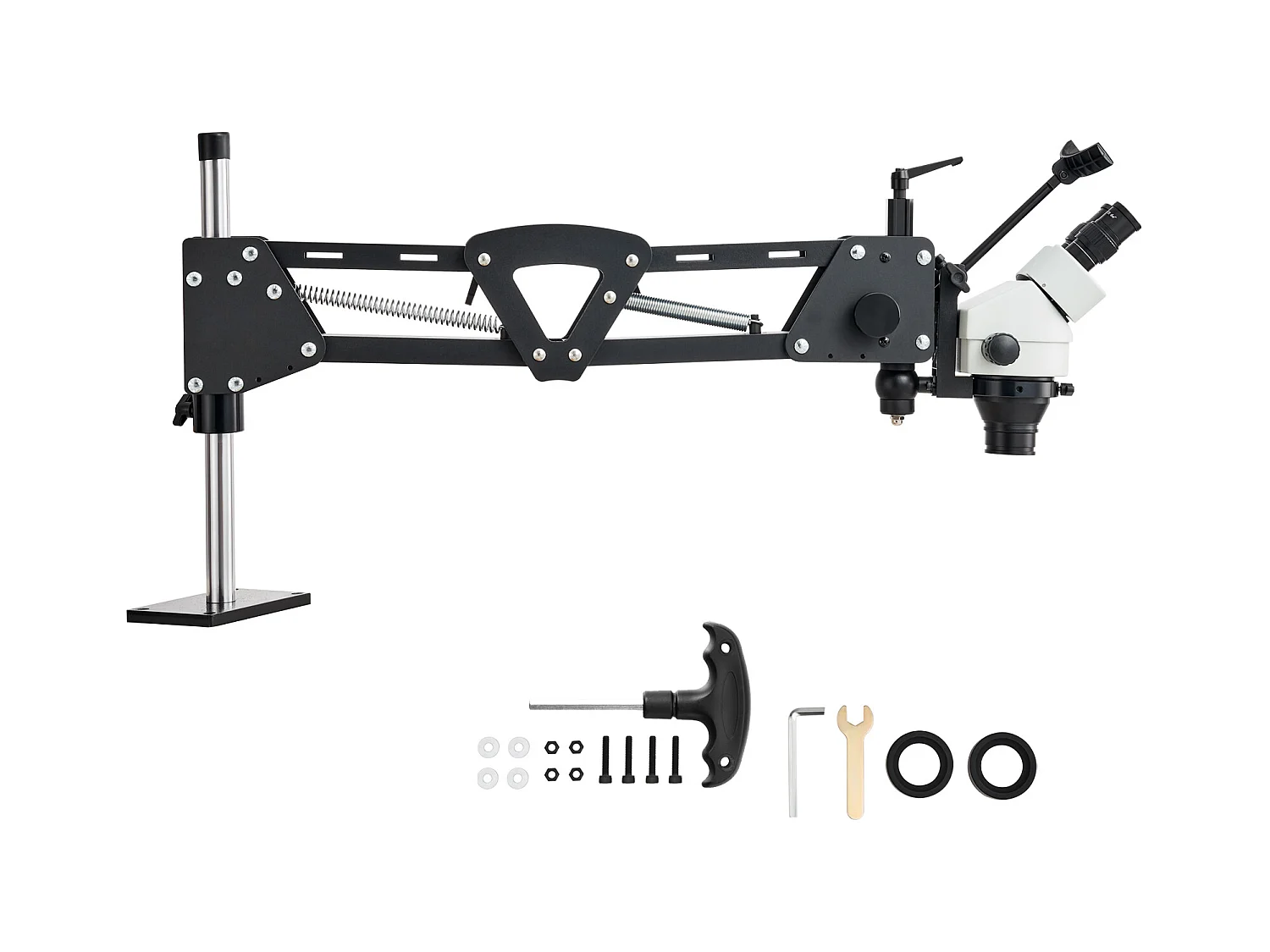 Microscopio SucceBuy Multidirezionale con Supporto a Molla e Illuminazione Anulare 7X-45X per Gioielli