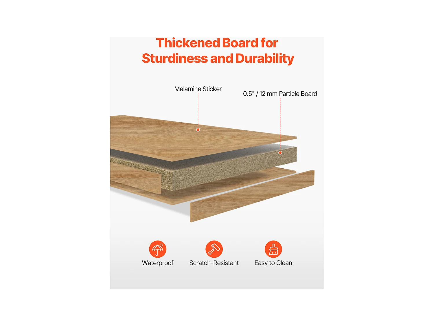 Bibliothèque de Bureau SucceBuy. Organisateur en Bois à 3 Niveaux. avec 2 Tiroirs en Tissu. pour le Bureau, la Maison et le Dortoir, pour le Bureau