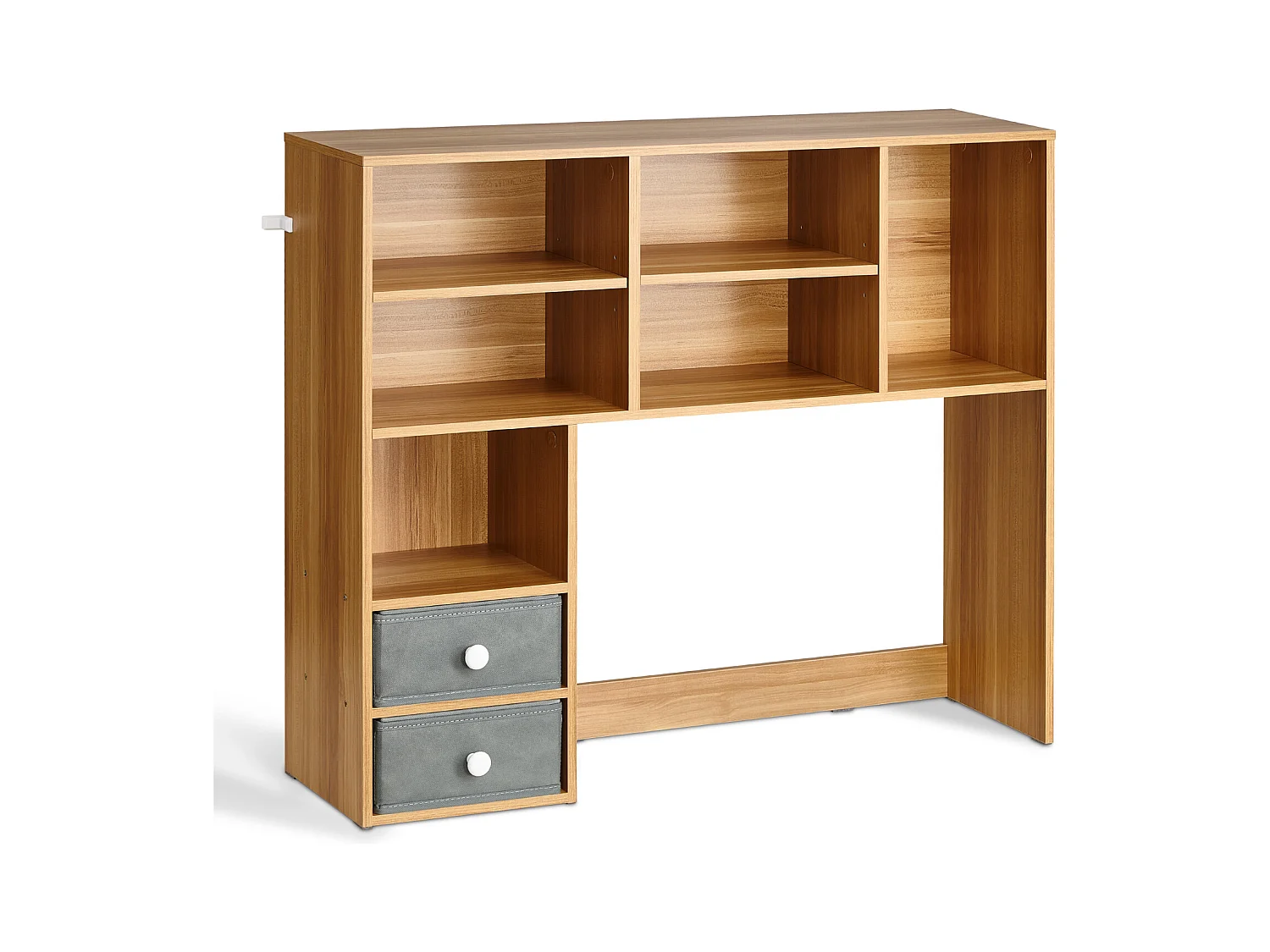 Bibliothèque de Bureau SucceBuy. Organisateur en Bois à 3 Niveaux. avec 2 Tiroirs en Tissu. pour le Bureau, la Maison et le Dortoir, pour le Bureau